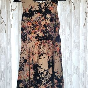 Spring!! High Neck Floral Skater Dress